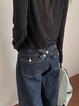 Kakan raw denim straight pants