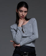 [NF] SLOPE BOLERO CARDIGAN (MELANGE GRAY)_F24QB271