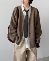 Art V-neck Balloon Cardigan