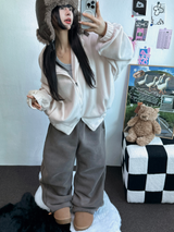 ストリング🩶ピグメントトラックロングパンツ 🩶🤎🖤3カラー