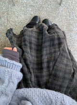Cupid Check Banding Midi Skirt