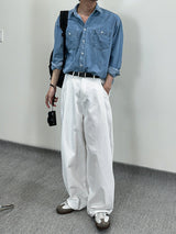 MR Non-fade curved half banding denim