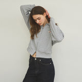 Stripe Tweed Waffle Zip-Up_Gray