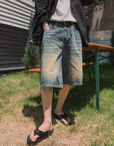 ボマキャットウォッシュバミューダデニムパンツ
