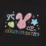 25SS ツインクルジュエリーバニーウィメンズショートスリーブTシャツ ブラック