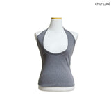 (2color) Deep U-Neck Halter Sleeveless Top