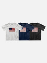 アメリカフラワーパッチ半袖Tシャツ (3c)