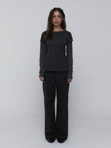 Cotton Leopard Pants_Charcoal