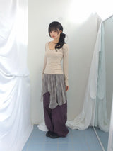 Misty Checkered Layered Skirt