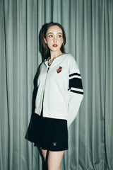 DVRK プリヴェハートロゴニッティドジップアップフーディー- WHITE