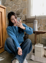 Deep Blue Balloon Wide Denim Pants