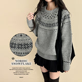 Snowflake Pogeun Nordic Round Knitwear