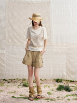 Tweed Lace Layered Faux Two-Piece Bustier Tee