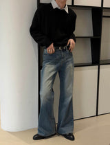 All cat blue boots cut pants