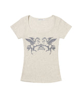PEGASUS RIBBED TOP (OATMEAL) F26QB058