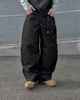 Skull Dart Wide Cargo Denim Pants