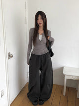 Zeta Cargo String Wide Banding Pants
