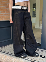 [Unisex] ステッチブーツカットデニムパンツ