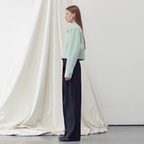 STITCH DETAILED BOMBER JACKET PASTEL MINT