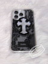 [Magsafe]Black Veil Lace Gel Hard Phone Case