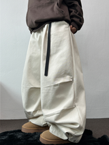 TWO PINTUCK RIVET BELT BALLOON LONG PANTS 🤎🖤💙3COLOR