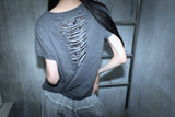 Grunge Claw Camo Eyelet Tee - Charcoal