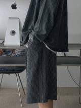 ASCLO Linen Stripe Bermuda Pants (2color)