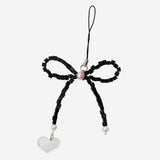 [MADE]Black Ribbon Bead Strap