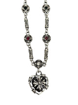 Y2K Vintage Cross Heart Silver Necklace