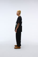 Weekend warrior people artwork T-shirt (Black)