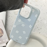 Chiffon Blue White Summer Flower Hard Case iPhone Case