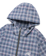 HOODED CHECK WIND BREAKER BLUE(CV2FSUB962A)
