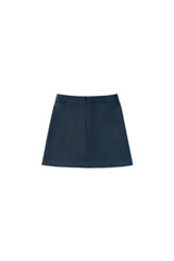 Suede mini skirt_navy