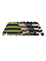 Twisted Stripe Round Knitwear (4color)