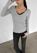[MADE] Dearly V-Neck Ribbed Knit