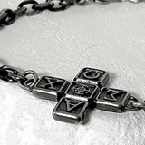ss-Riversivle symbol cross bracelet_black