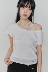 PETALINE LACE TEE white