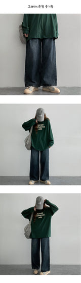 [3 Tier length] [S–2XL] ナキンピンタックウォッシュドワイドデニムパンツ