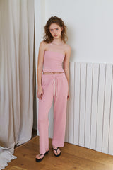 Waffle sweat pants_pink