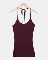 Bizel Halter Neck Strap Sleeveless Top