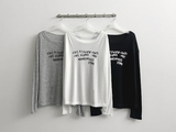 アリングレタリングショルダー長袖Tシャツ