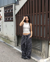 Belted dying cargo pants