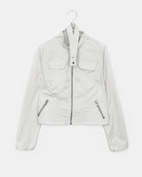 Muhee No Collar Neck Strap Two-Burton Two-Pocket Crop Jacket