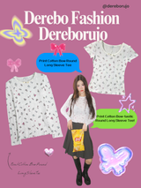 Print Cotton Bow Round Short Sleeve Tee