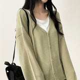 TJ V-Neck Summer Knit Cardigan