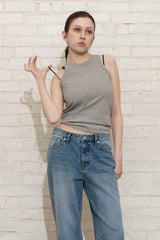 ANKLE EYELET DENIM_BLUE