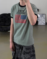 ルーアメリカンフラッグリンガーマッスルTシャツ