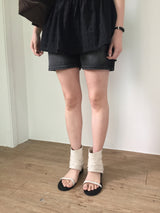 リネンアンクルオープンサンダル