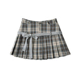 Halftone Pleated Check Skirt 232937697