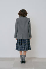 Witty frill skirt_check blue
